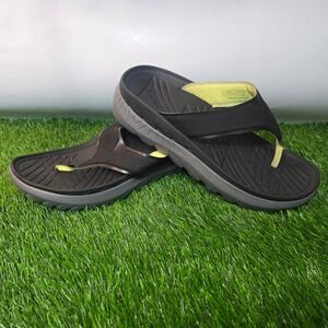 Vionic Men 9.5 Women 11 Black Restore Recovery Thong Sandals Orthotic Flip Flops